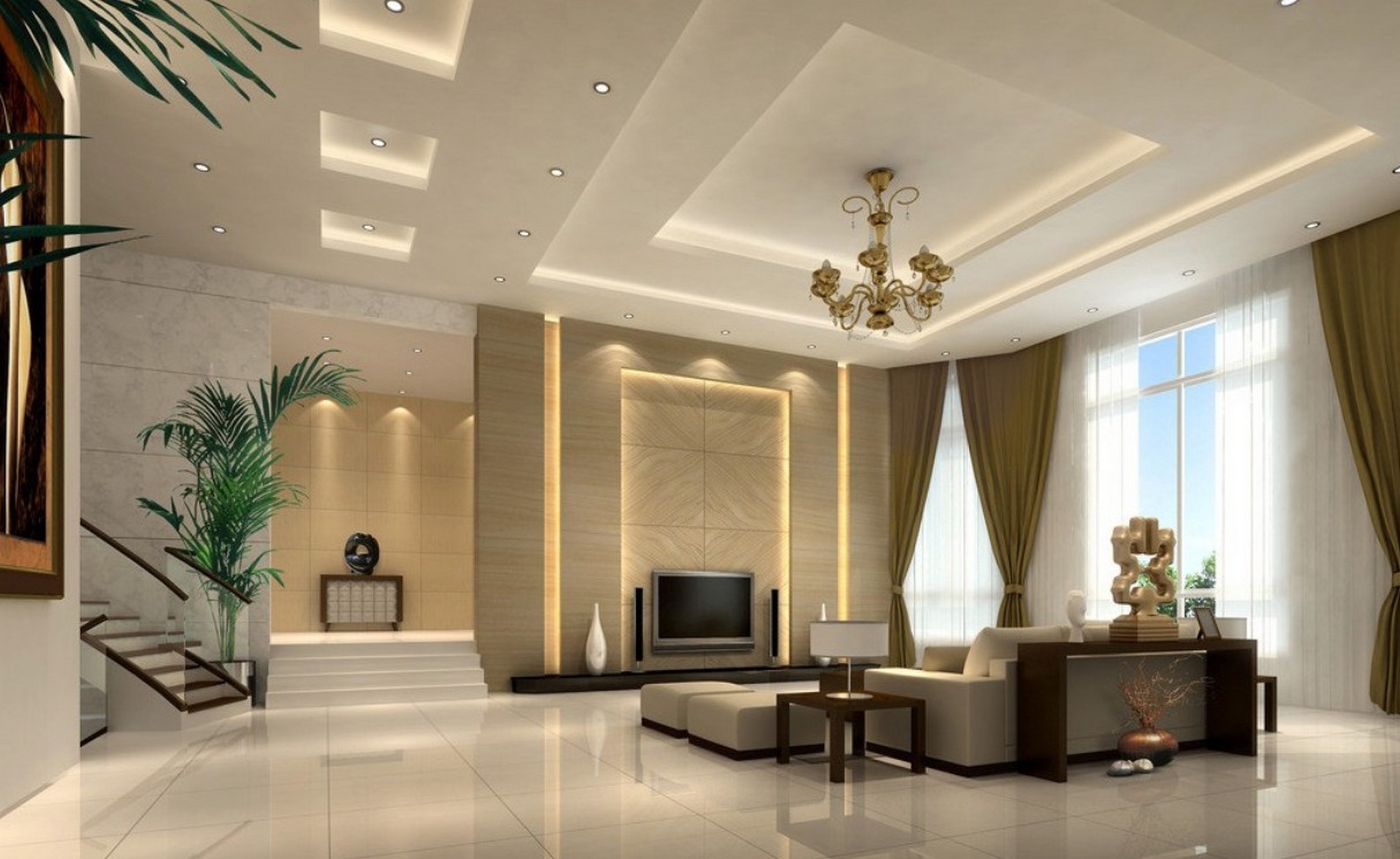 Gypsum Ceiling Design Living Room